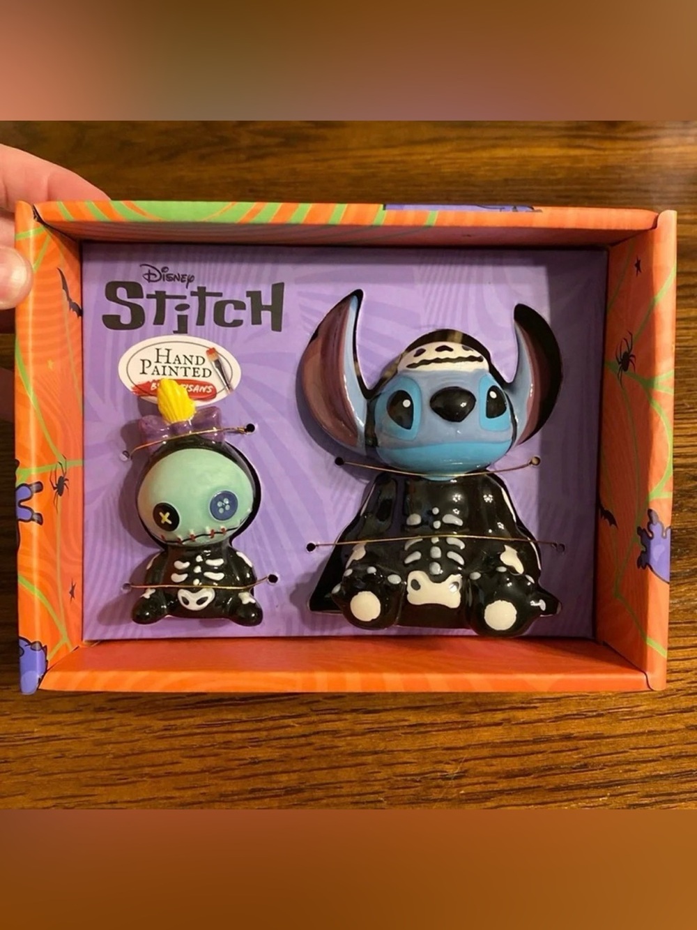 Disney Stitch Scrump Halloween Salt Pepper Shakers Ceramic Hand Painted NIB